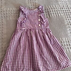 Adorable Purple Gingham Kids Dress with Ruffles